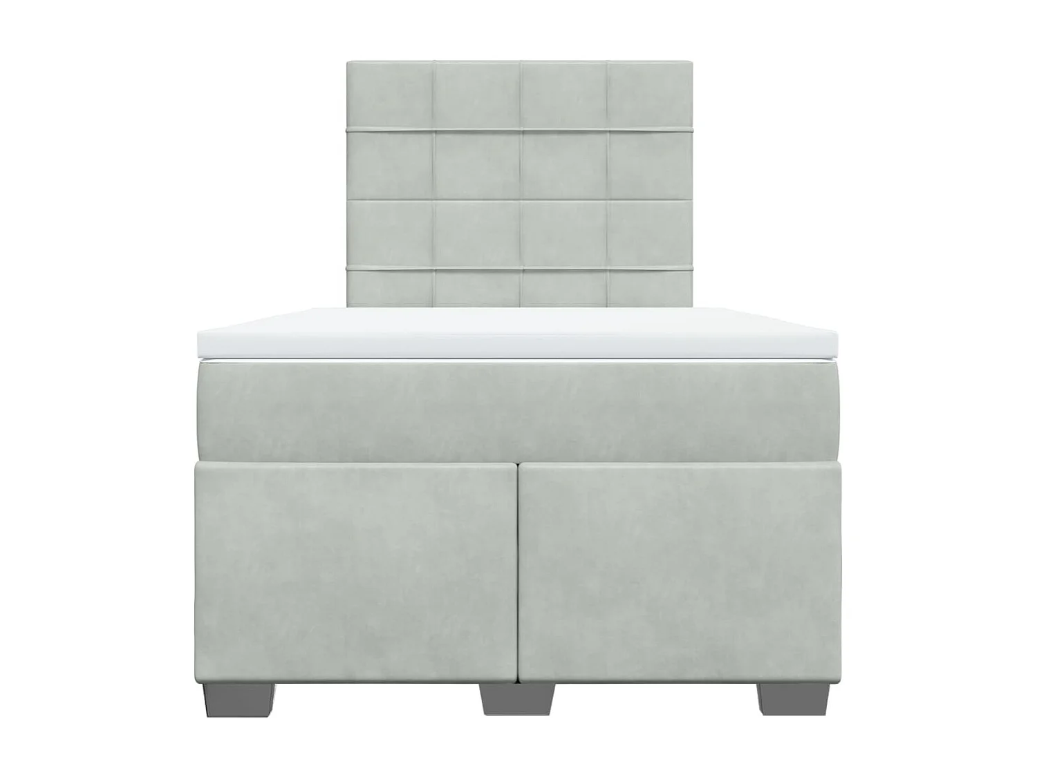 Sommier à lattes de lit et matelas Gris clair 120x200cm Velours