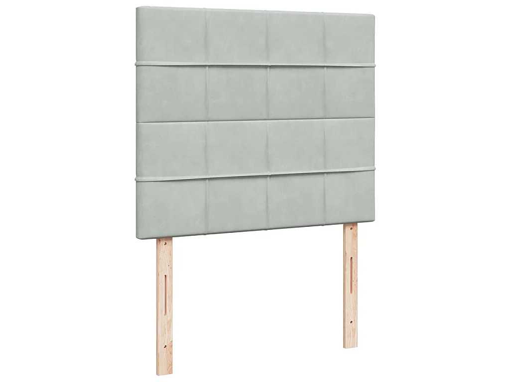 Cama boxspring c/ colchão 120x200 cm veludo cinzento-claro
