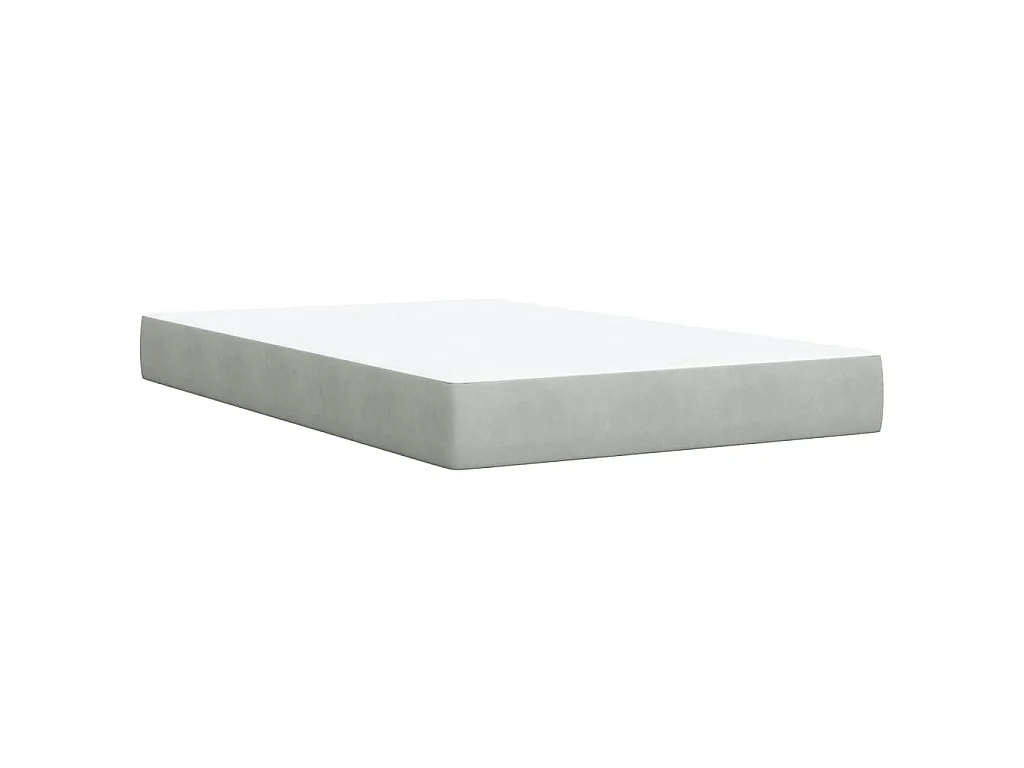 Cama boxspring c/ colchão 120x200 cm veludo cinzento-claro