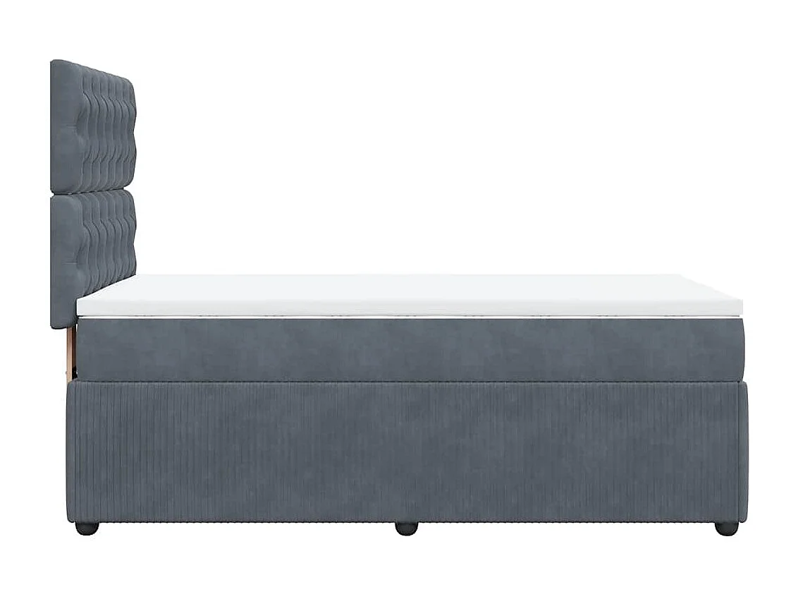 Sommier à lattes de lit et matelas Gris foncé 80x200 cm Velours