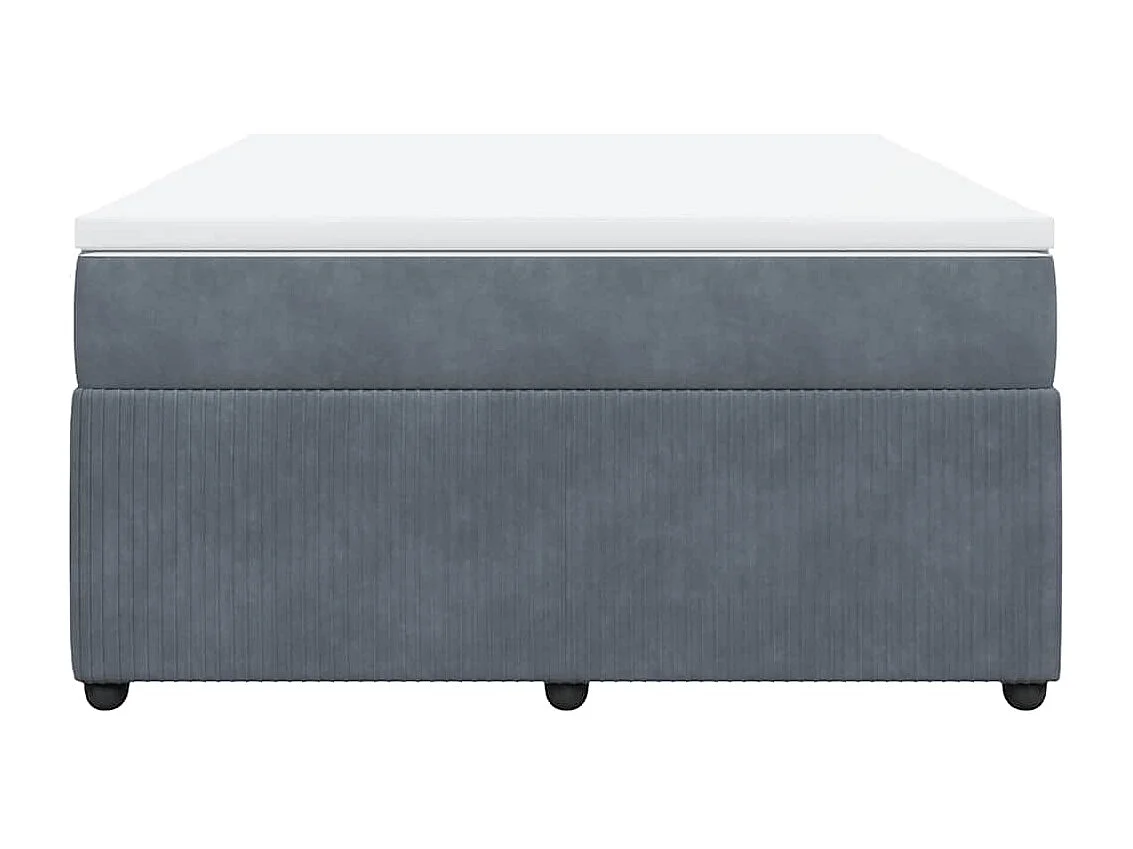 Boxspring met matras fluweel donkergrijs 160x200 cm