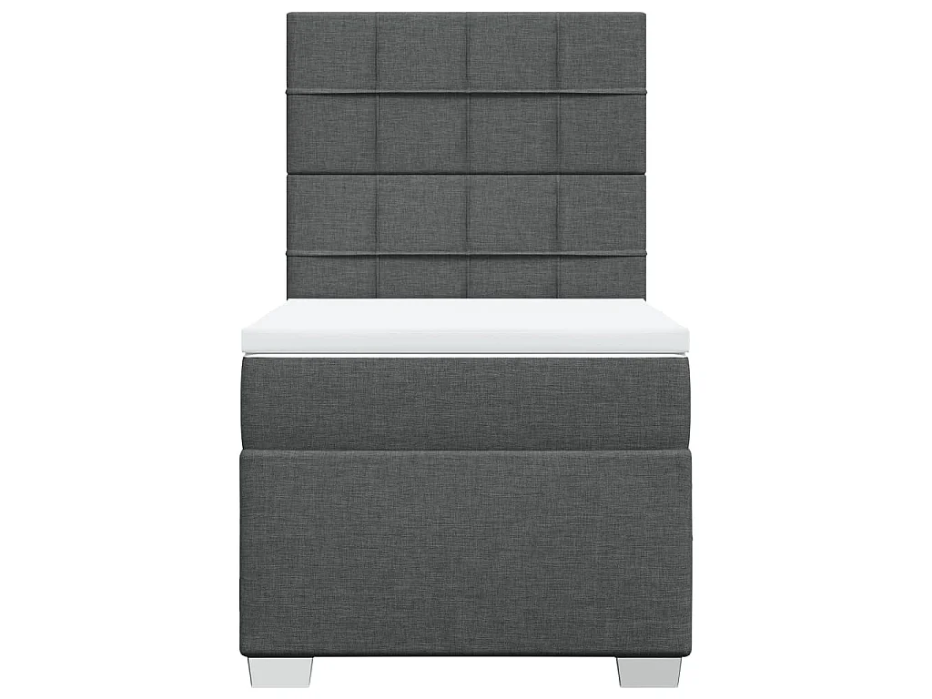 Boxspringbett mit Matratze Dunkelgrau 80x200 cm Stoff