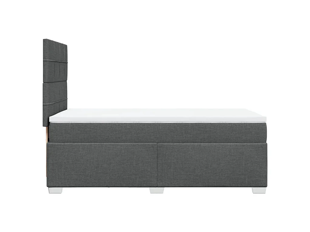 Boxspringbett mit Matratze Dunkelgrau 80x200 cm Stoff