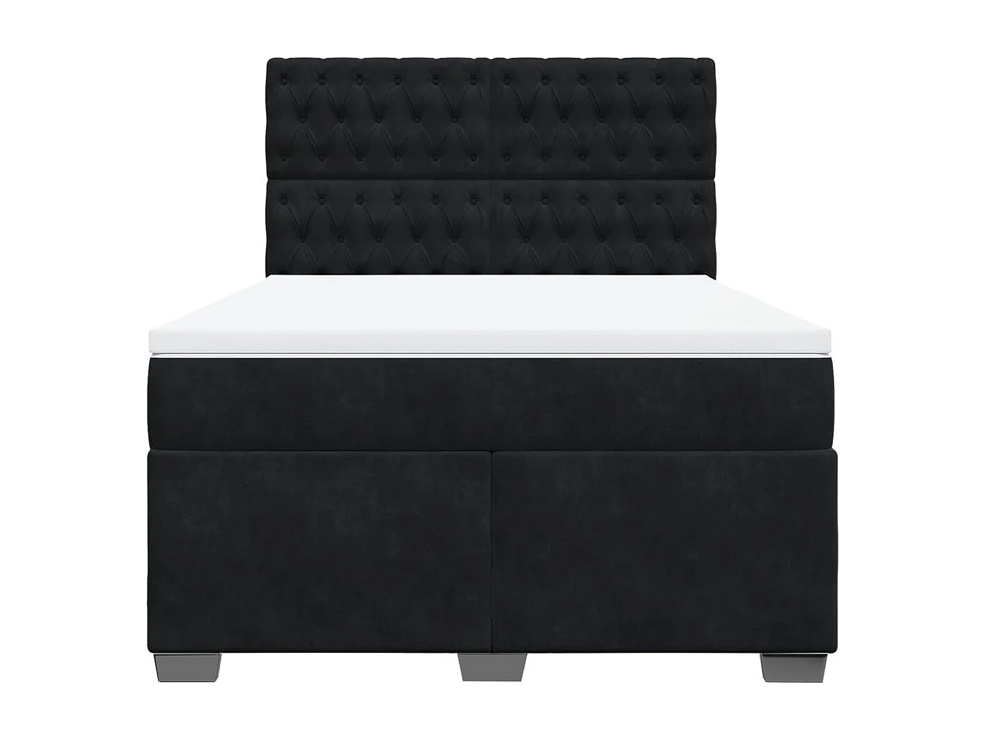 Sommier à lattes de lit avec matelas Noir 140x200 cm Velours