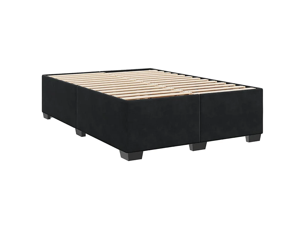 Boxspringbett mit Matratze Schwarz 140x200 cm Samt