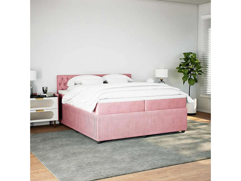 Sommier à lattes de lit avec matelas Rose 200x200 cm Velours
