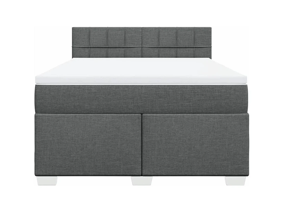 Boxspringbett mit Matratze Dunkelgrau 160x200 cm Stoff