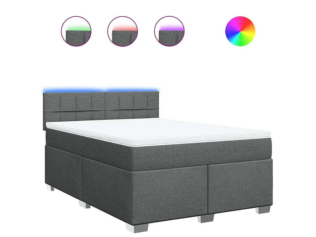 Boxspring met matras stof donkergrijs 160x200 cm