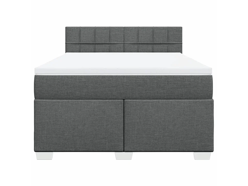 Boxspring met matras stof donkergrijs 160x200 cm