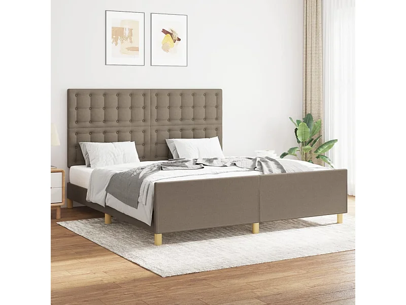 Cadre de lit sans matelas taupe 160x200 cm tissu