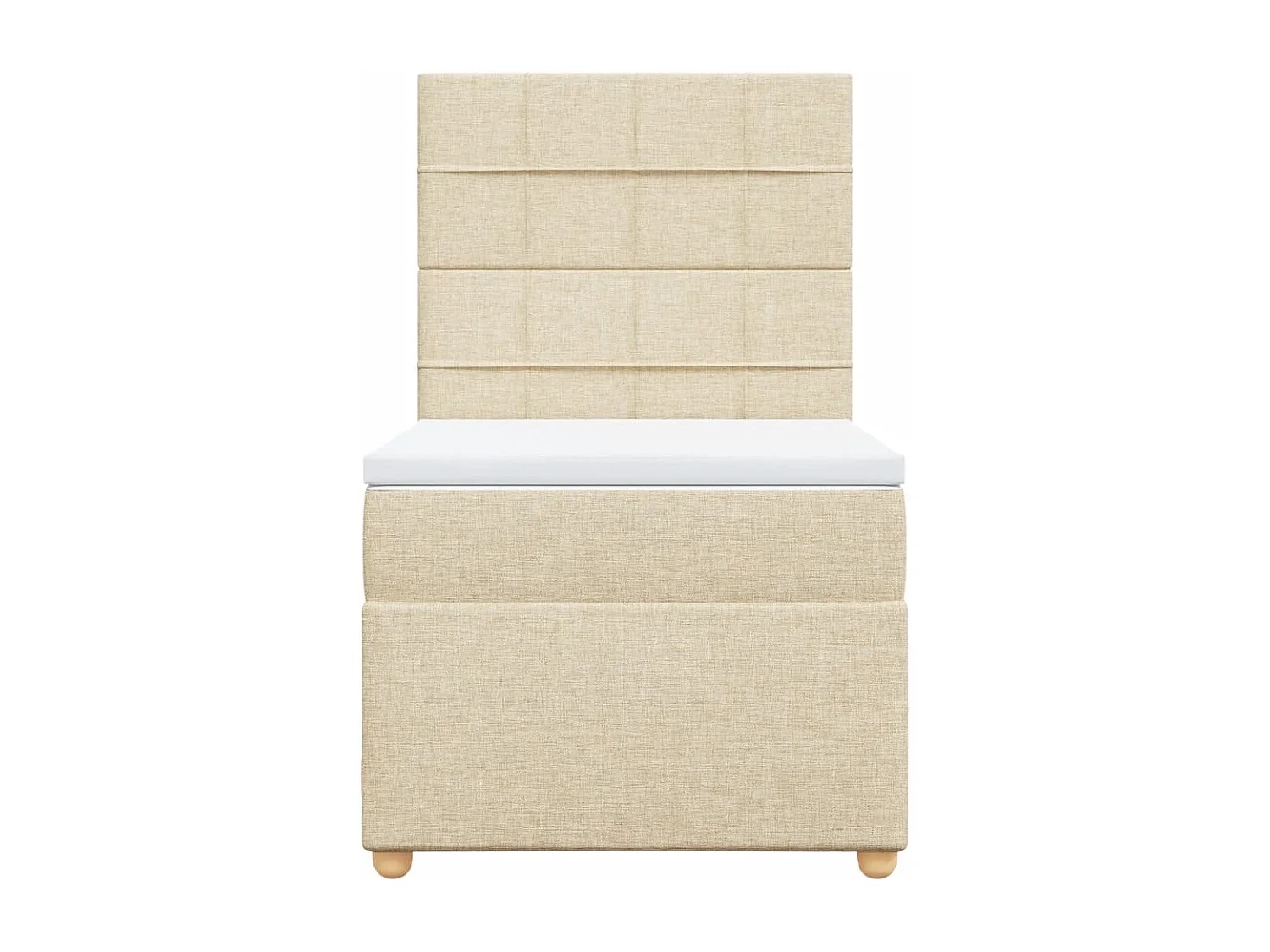 Boxspringbett mit Matratze Creme 90x190 cm Stoff