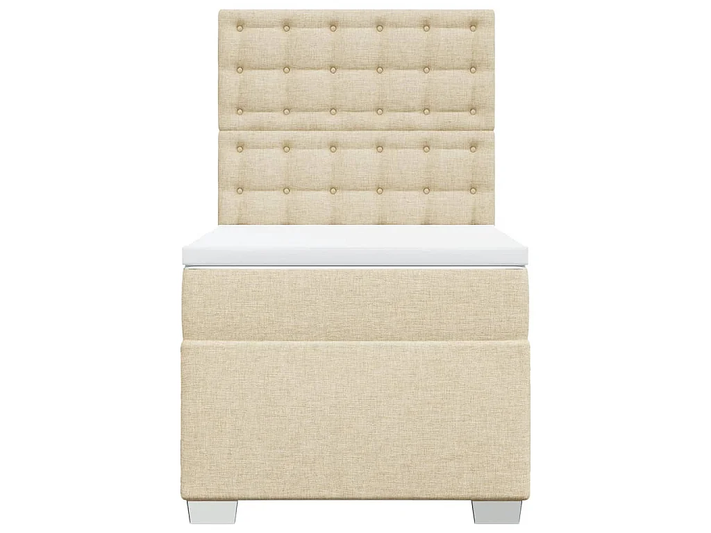 Cama com molas/colchão 90x190 cm tecido cor creme