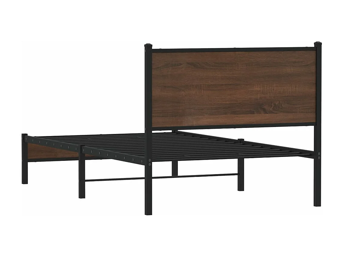 Cadre de lit en métal sans matelas chêne marron 100x200 cm