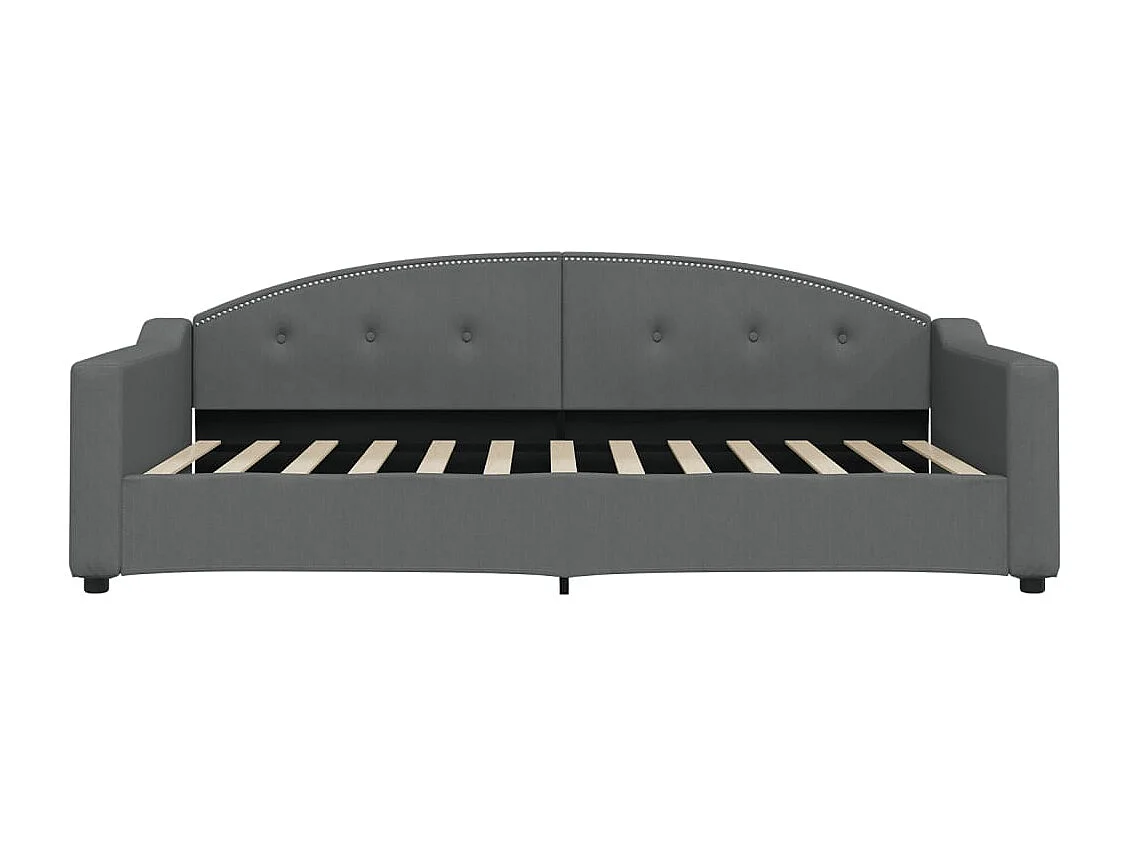 Lit de jour avec gigogne sans matelas gris foncé 100x200 cm