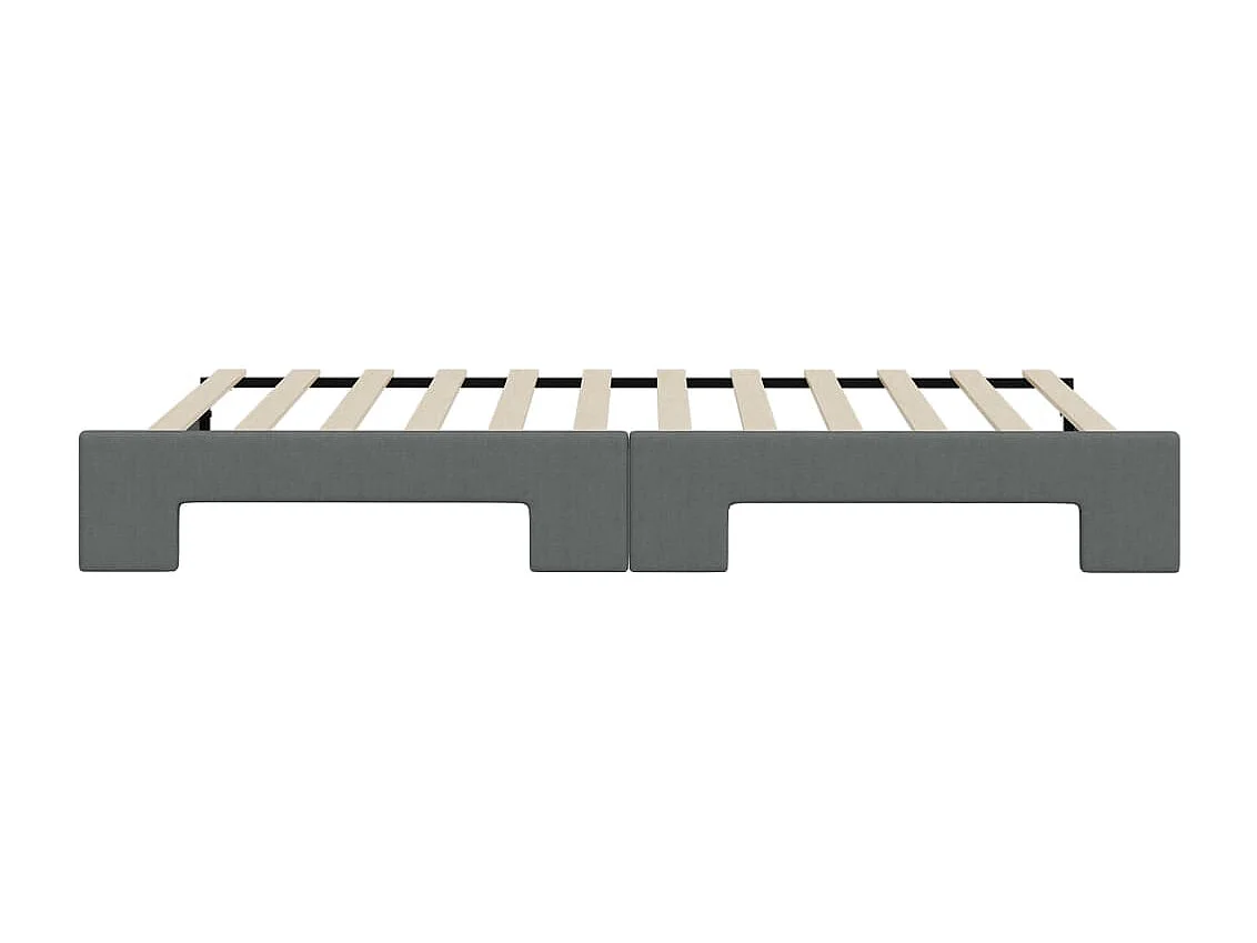 Lit de jour avec gigogne sans matelas gris foncé 100x200 cm