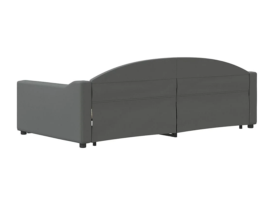 Tagesbett Ausziehbar Dunkelgrau 100x200 cm Stoff