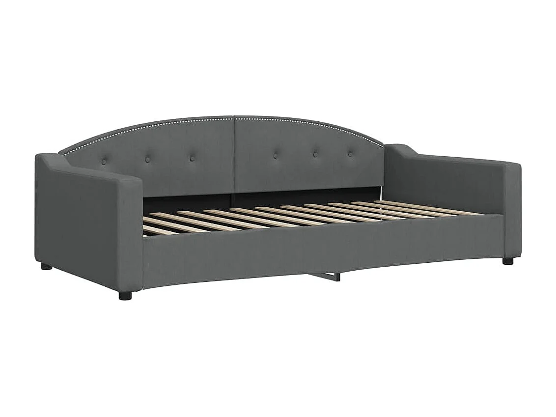 Tagesbett Ausziehbar Dunkelgrau 100x200 cm Stoff
