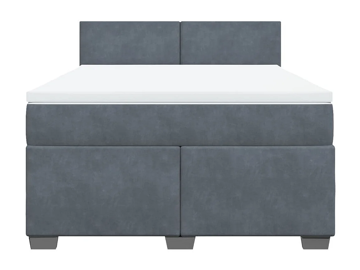 Sommier à lattes de lit et matelas Gris foncé 140x200cm Velours