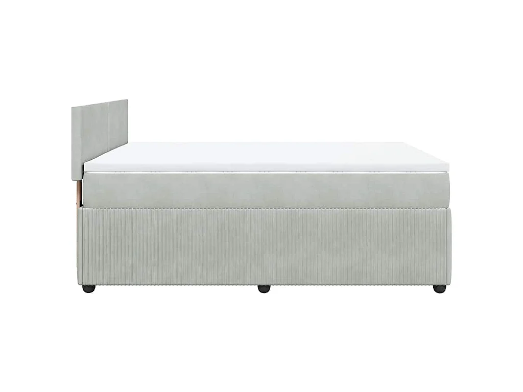 Boxspring met matras fluweel lichtgrijs 140x200 cm
