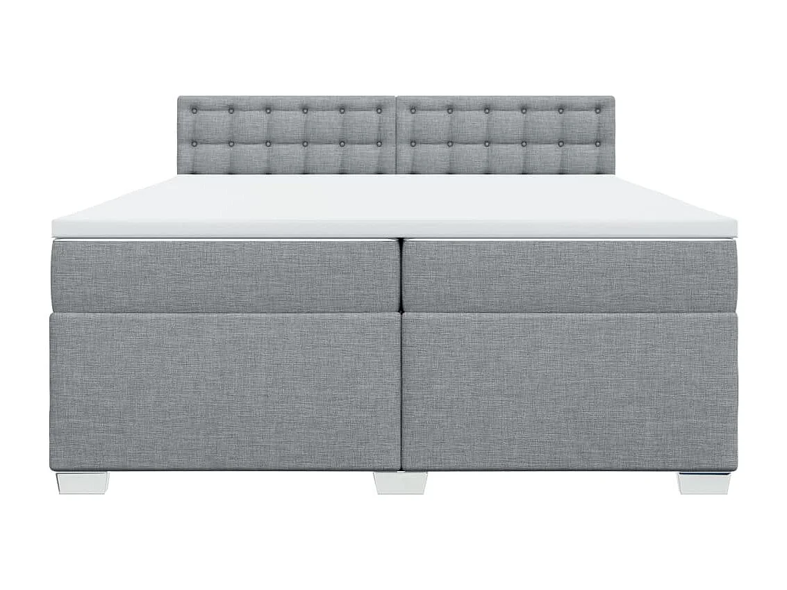 Sommier à lattes de lit avec matelas Gris clair 200x200cm Tissu
