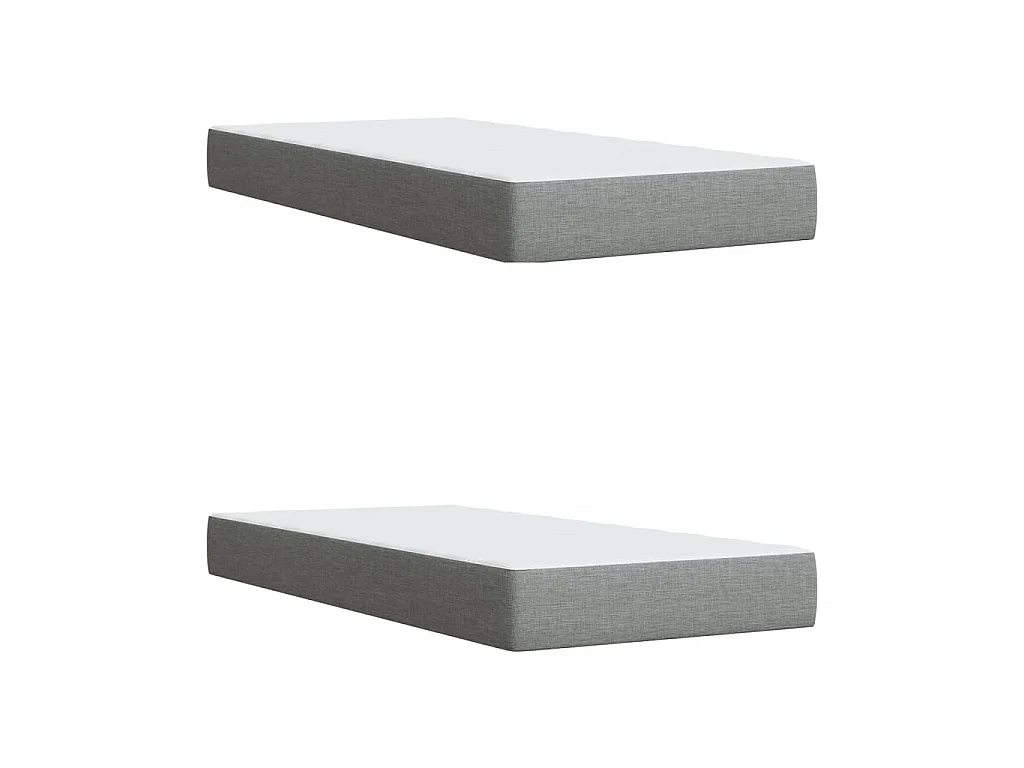 Cama box spring con colchón tela gris claro 200x200 cm