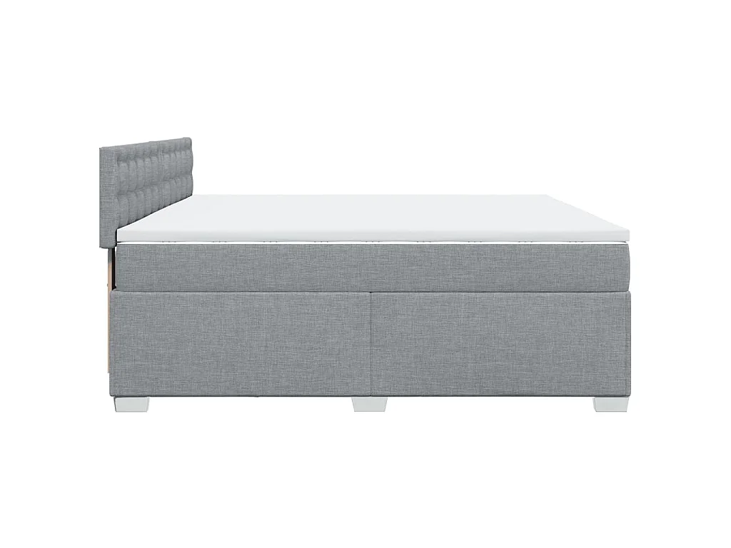 Cama box spring con colchón tela gris claro 200x200 cm
