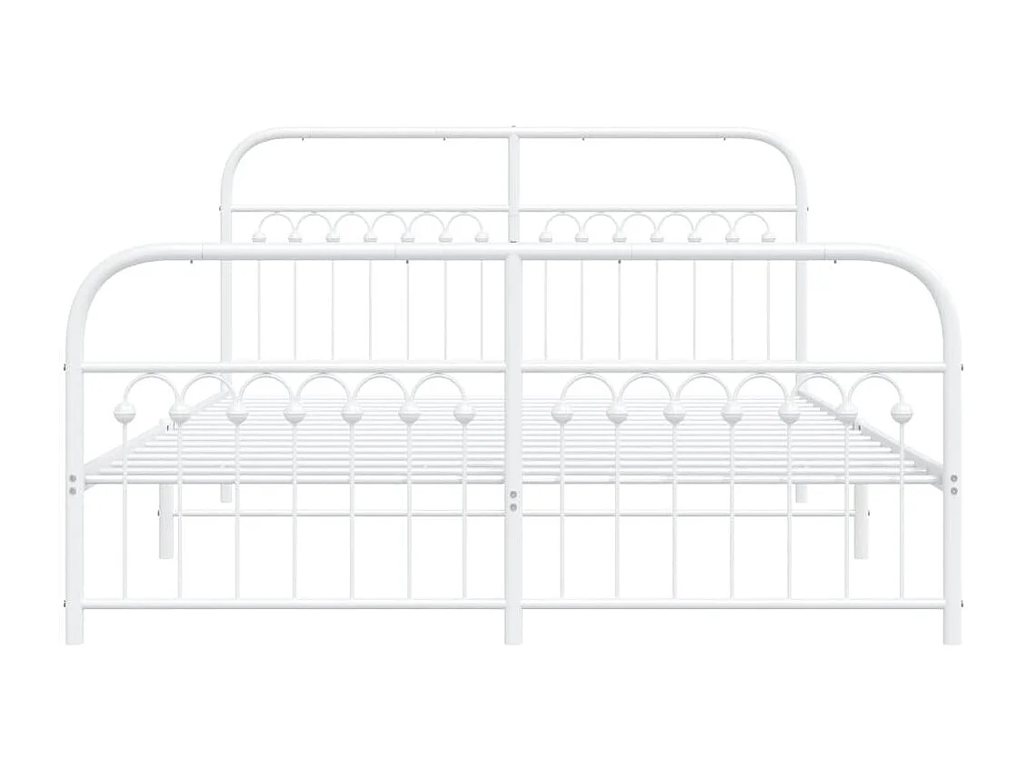 Estrutura de cama com cabeceira e pés 150x200 cm metal branco