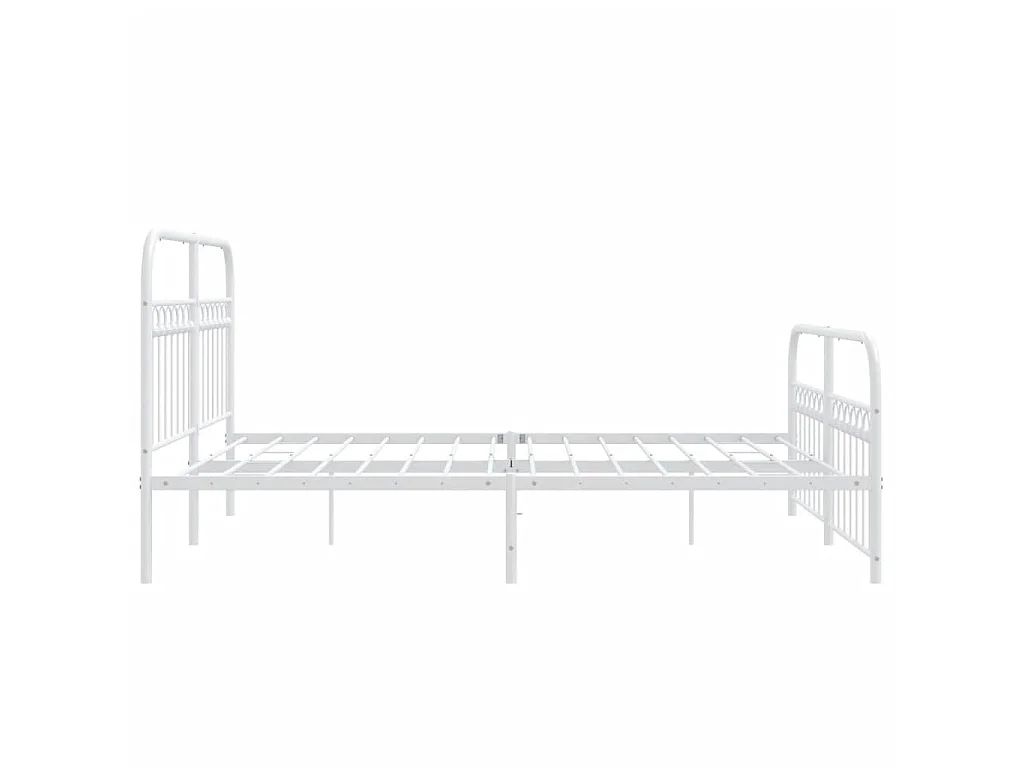 Bedframe met hoofd- en voeteneinde metaal wit 150x200 cm