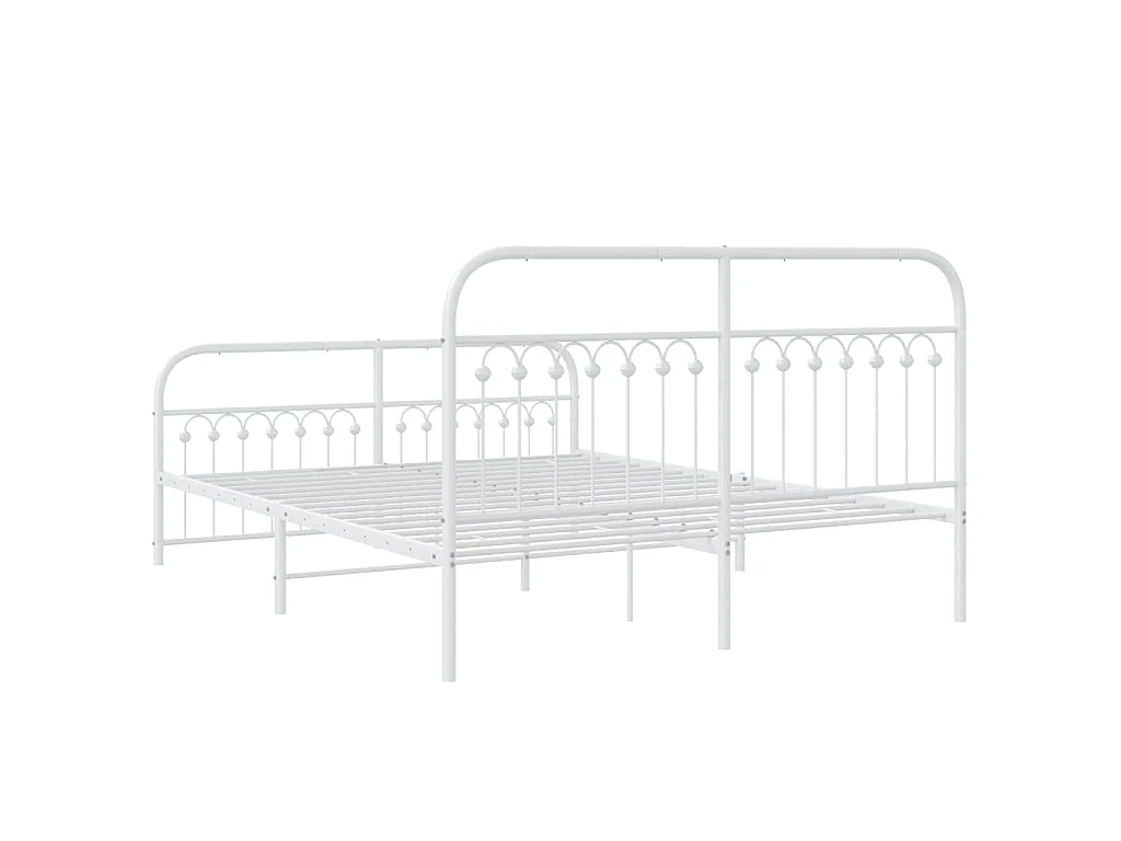 Bedframe met hoofd- en voeteneinde metaal wit 150x200 cm