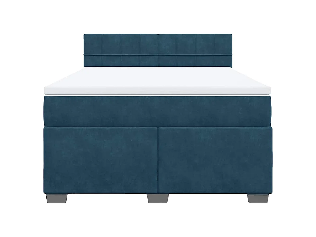 Boxspringbett mit Matratze Dunkelblau 140x200 cm Samt