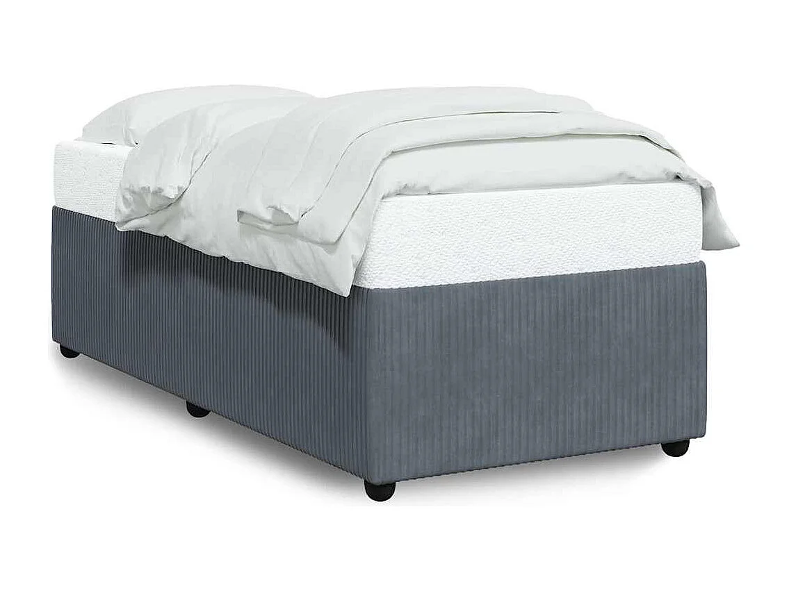 Cadre de lit sans matelas gris foncé 100x200 cm velours