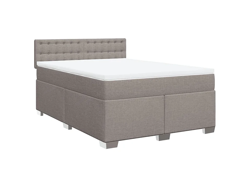 Boxspring met matras stof taupe 140x200 cm