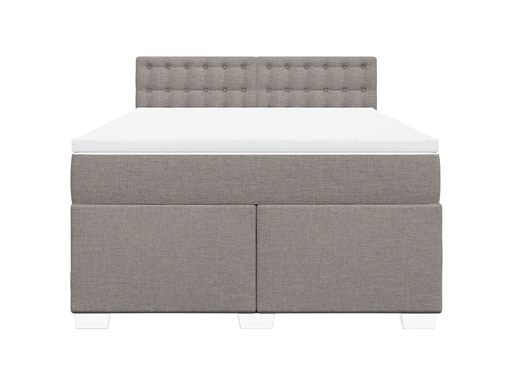 Boxspring met matras stof taupe 140x200 cm