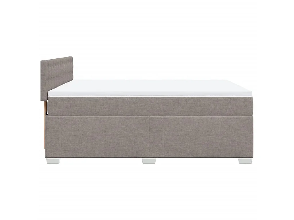 Boxspring met matras stof taupe 140x200 cm