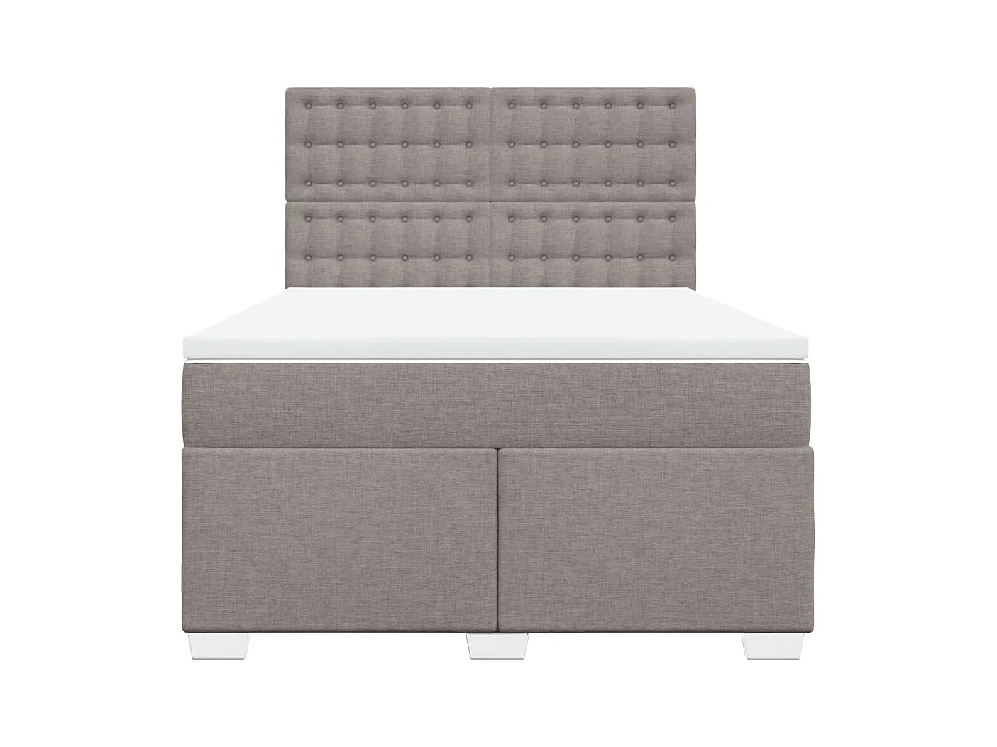 Sommier à lattes de lit avec matelas Taupe 160x200 cm Tissu