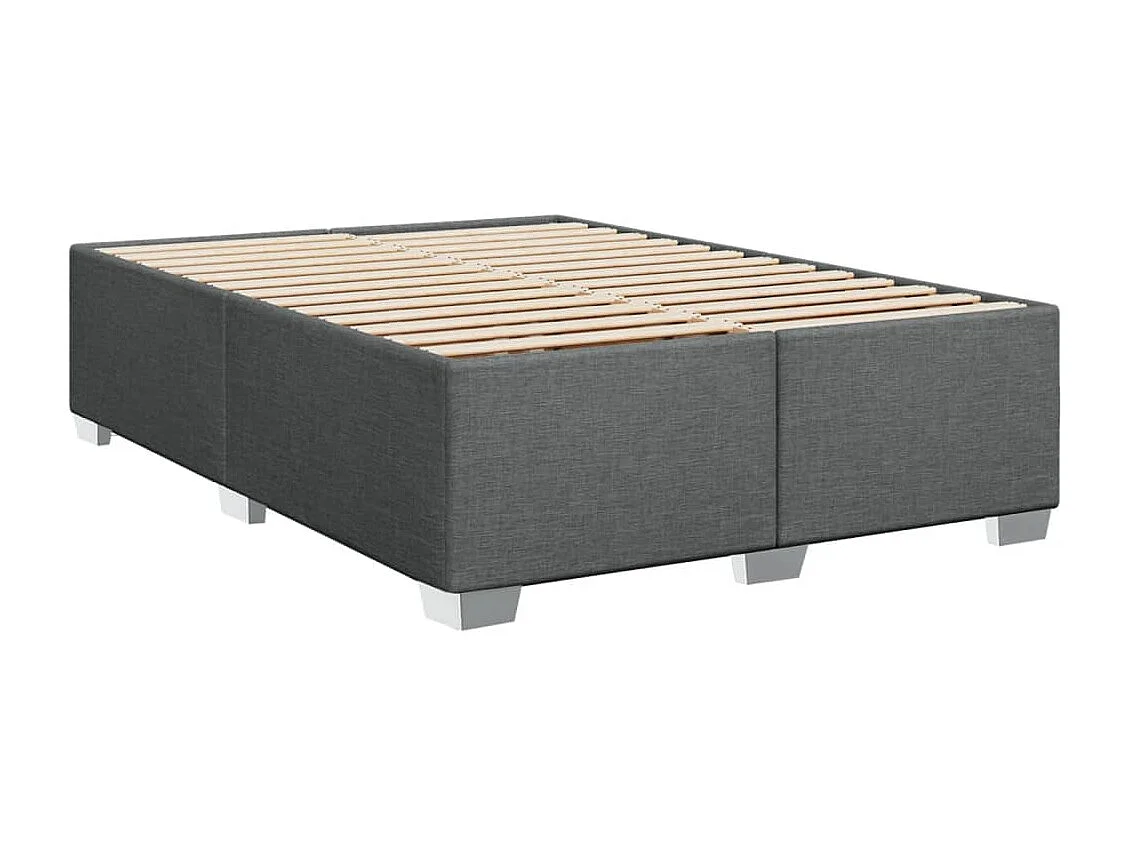 Boxspringbett mit Matratze Dunkelgrau 140x200 cm Stoff