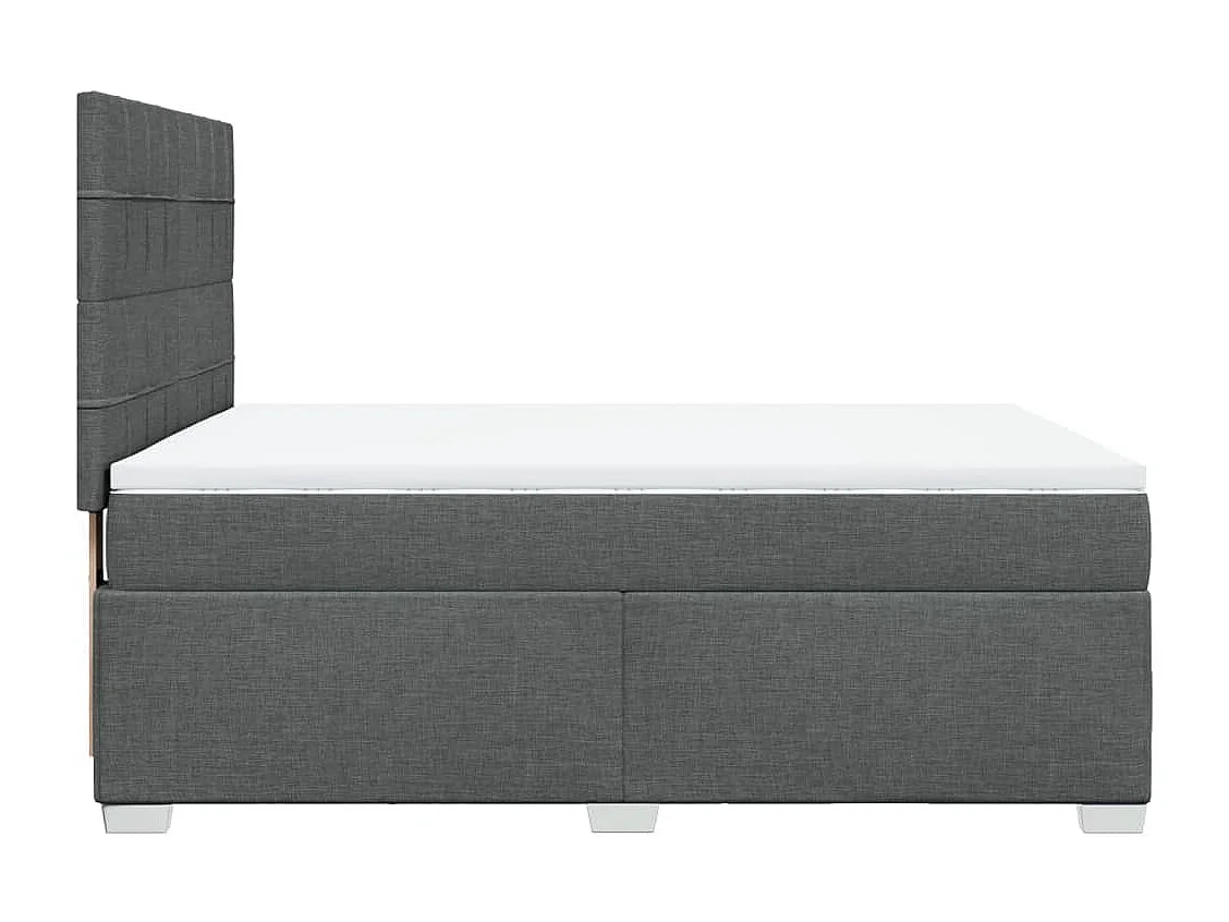 Boxspringbett mit Matratze Dunkelgrau 140x200 cm Stoff