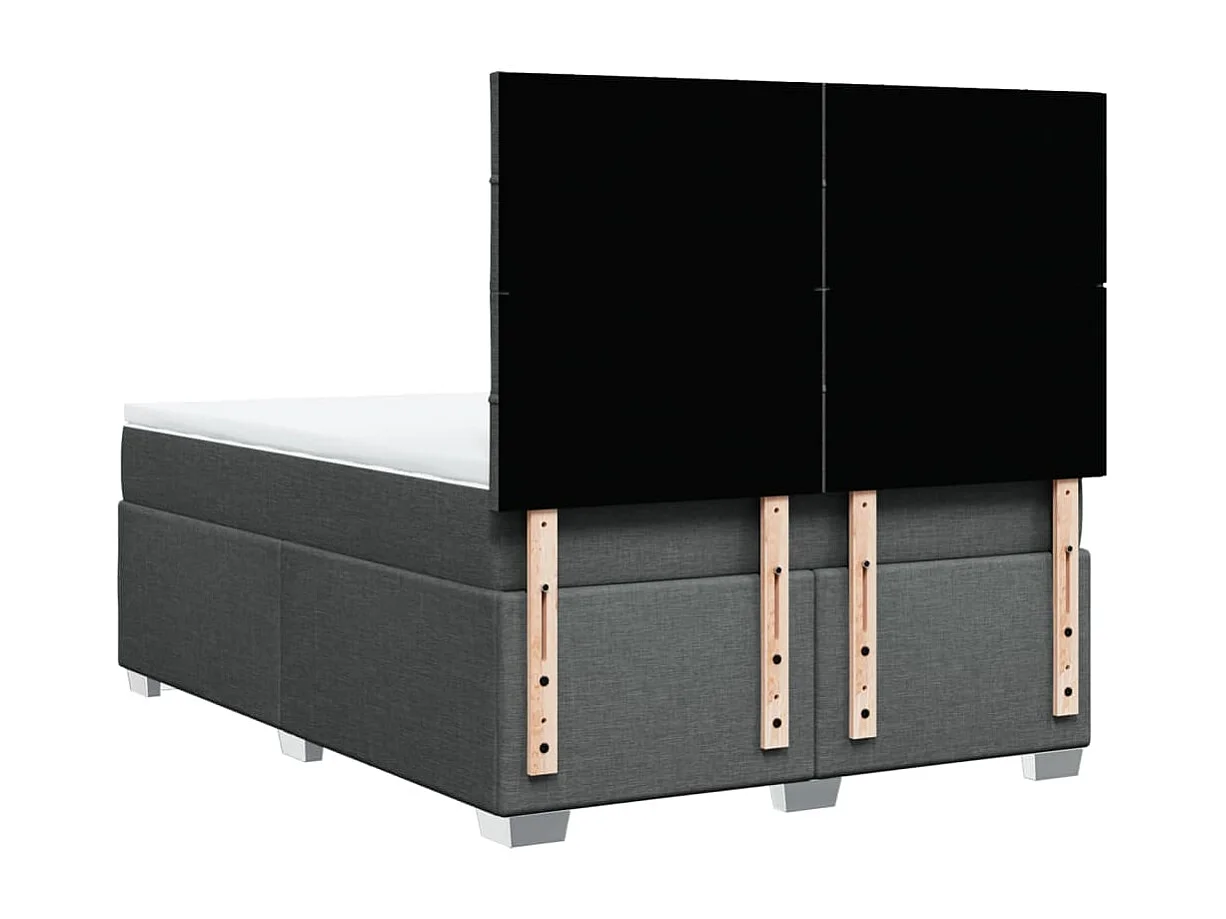 Boxspringbett mit Matratze Dunkelgrau 140x200 cm Stoff