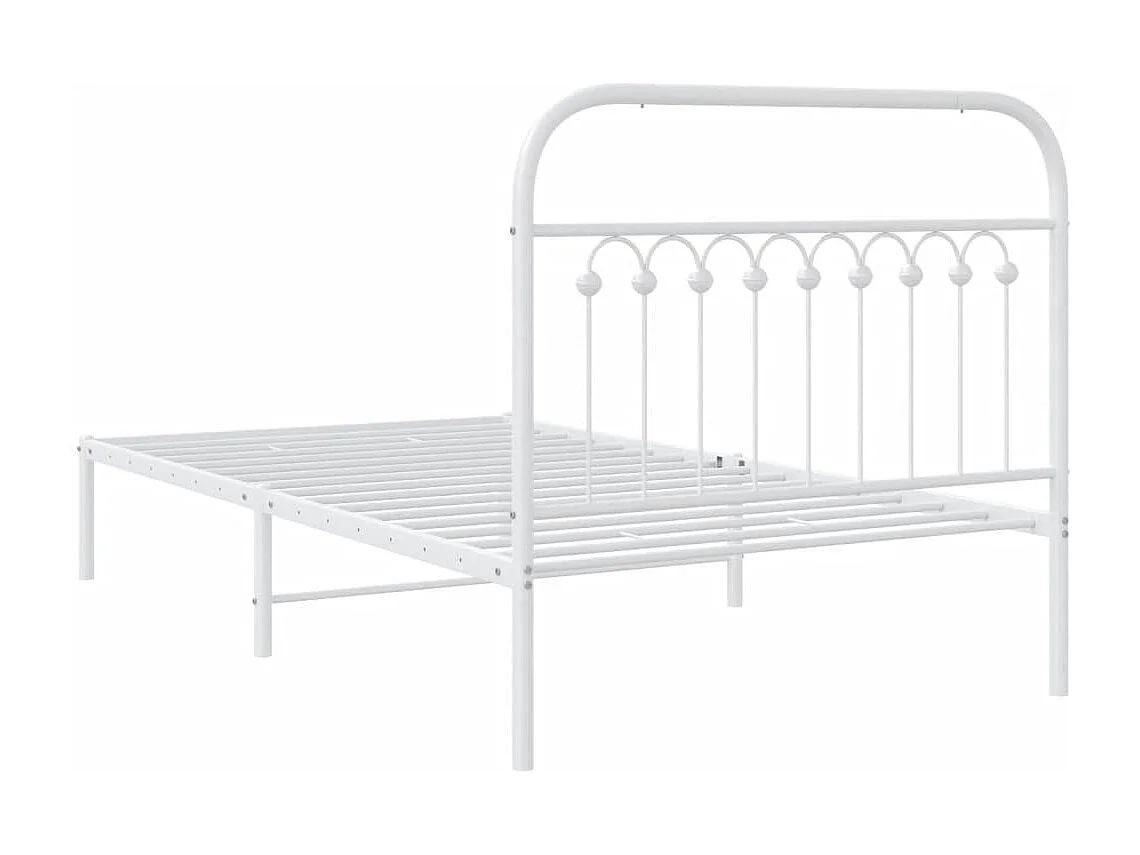 Estrutura de cama com cabeceira 100x200 cm metal branco