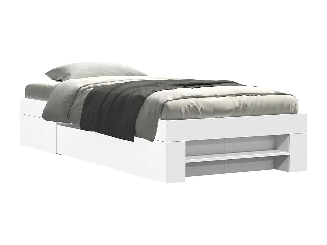 Cadre de lit sans matelas blanc 100x200 cm bois d'ingénierie