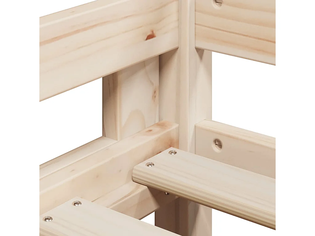 Lit haut sans matelas 90x200 cm bois de pin massif