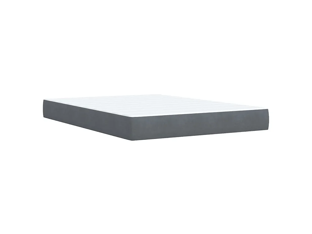 Boxspring met matras fluweel donkergrijs 160x200 cm