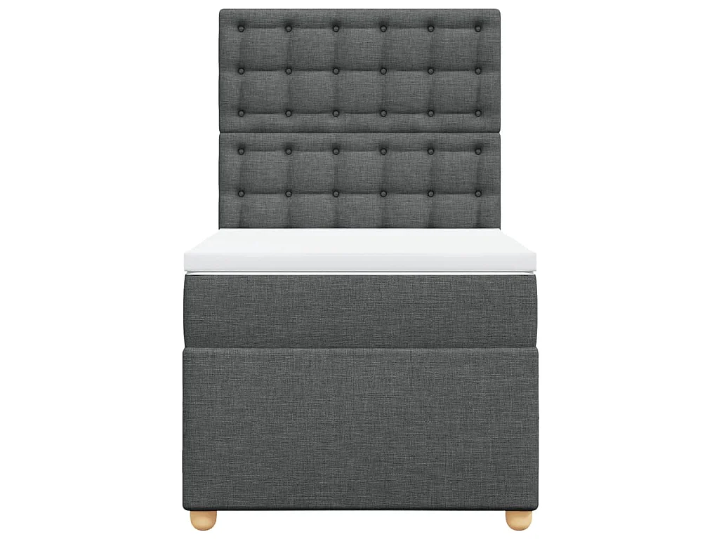 Boxspringbett mit Matratze Dunkelgrau 90x190 cm Stoff