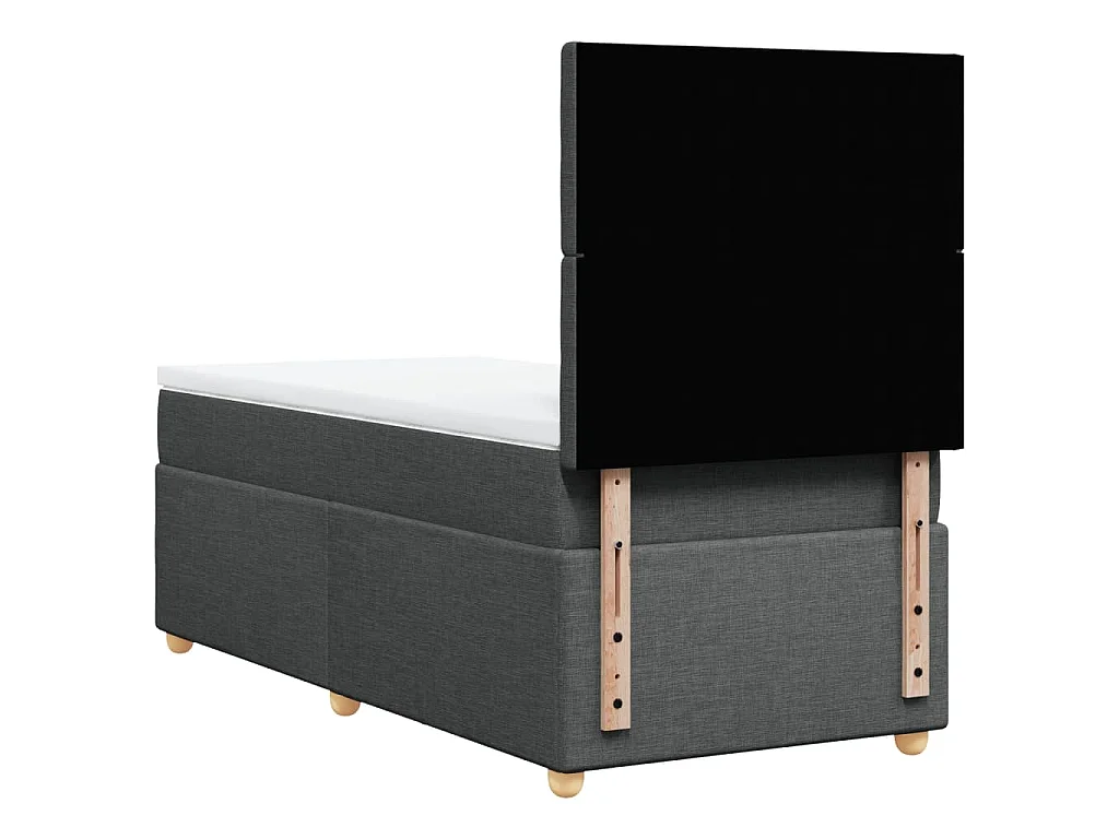 Boxspringbett mit Matratze Dunkelgrau 90x190 cm Stoff
