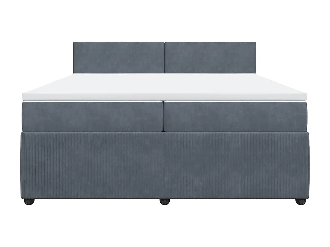 Sommier à lattes de lit et matelas Gris foncé 200x200cm Velours