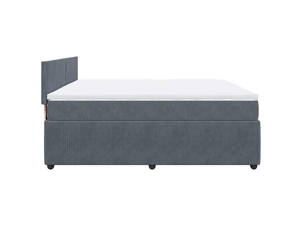 Cama com molas/colchão 200x200 cm veludo cinzento-escuro