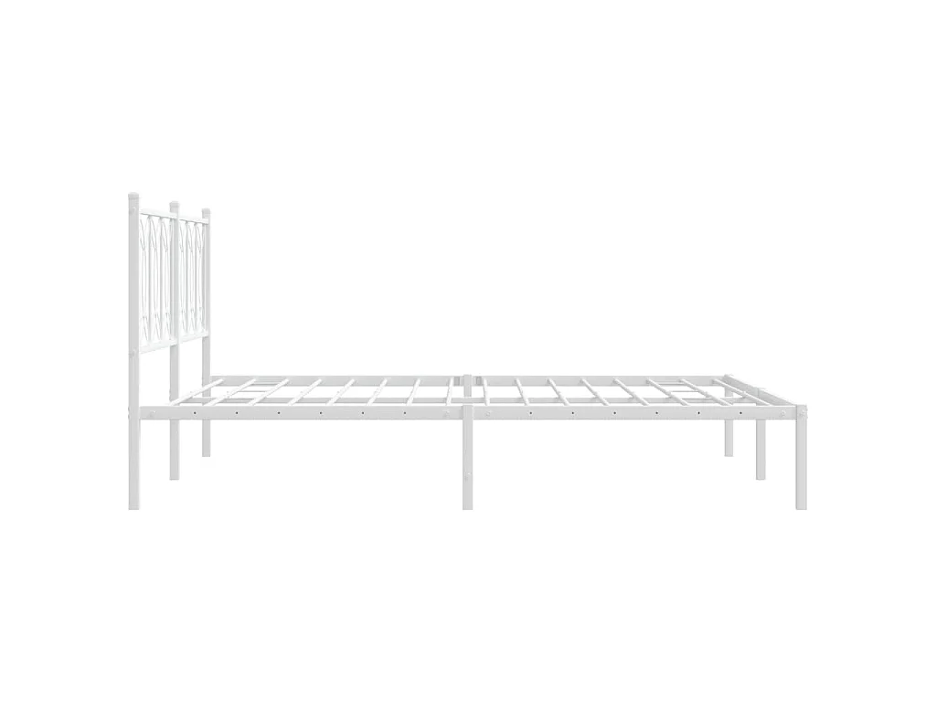 Bedframe met hoofdbord metaal wit 150x200 cm