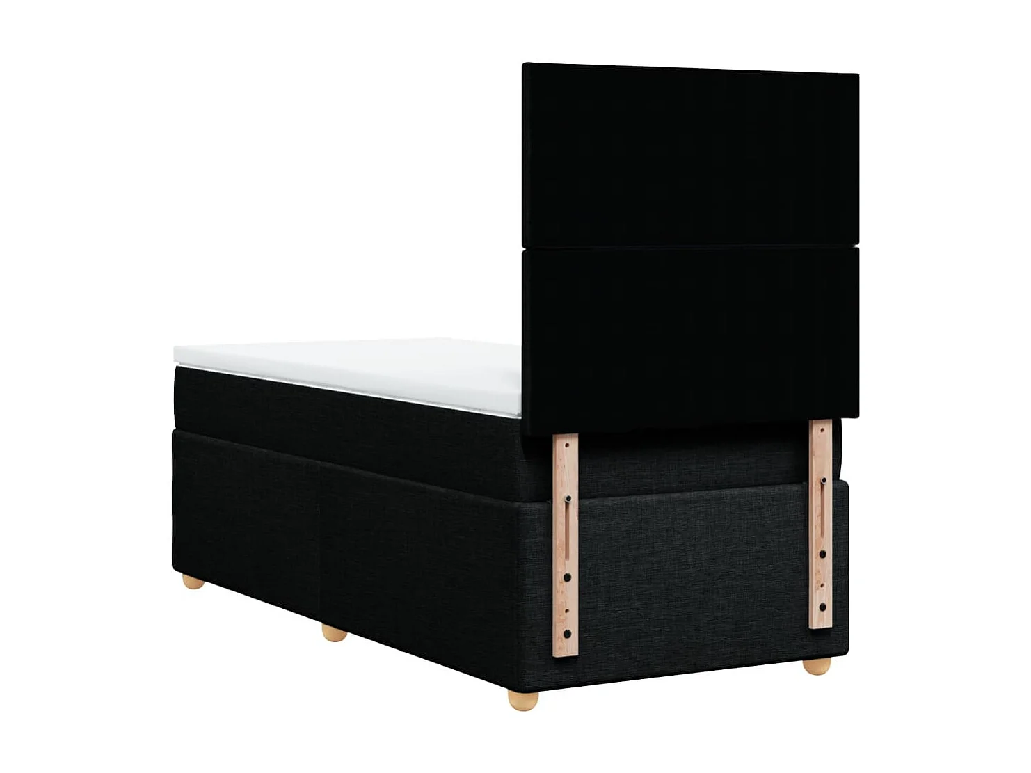 Sommier à lattes de lit avec matelas Noir 90x200 cm Tissu