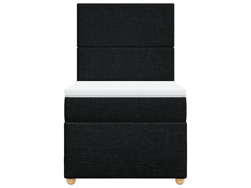 Boxspringbett mit Matratze Schwarz 90x200 cm Stoff