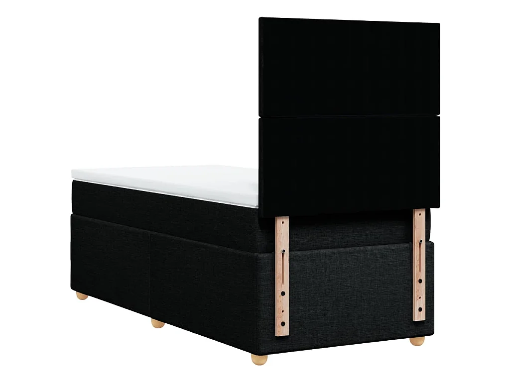 Boxspringbett mit Matratze Schwarz 90x200 cm Stoff